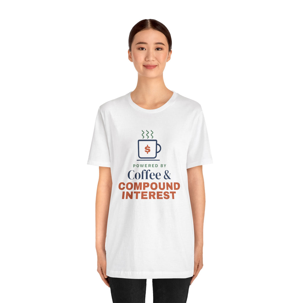Coffee and Compound Interest Shirt, Funny Budget T-Shirt, Money Saving Gift, Personal Finance Tee, Unisex Comfort Cotton