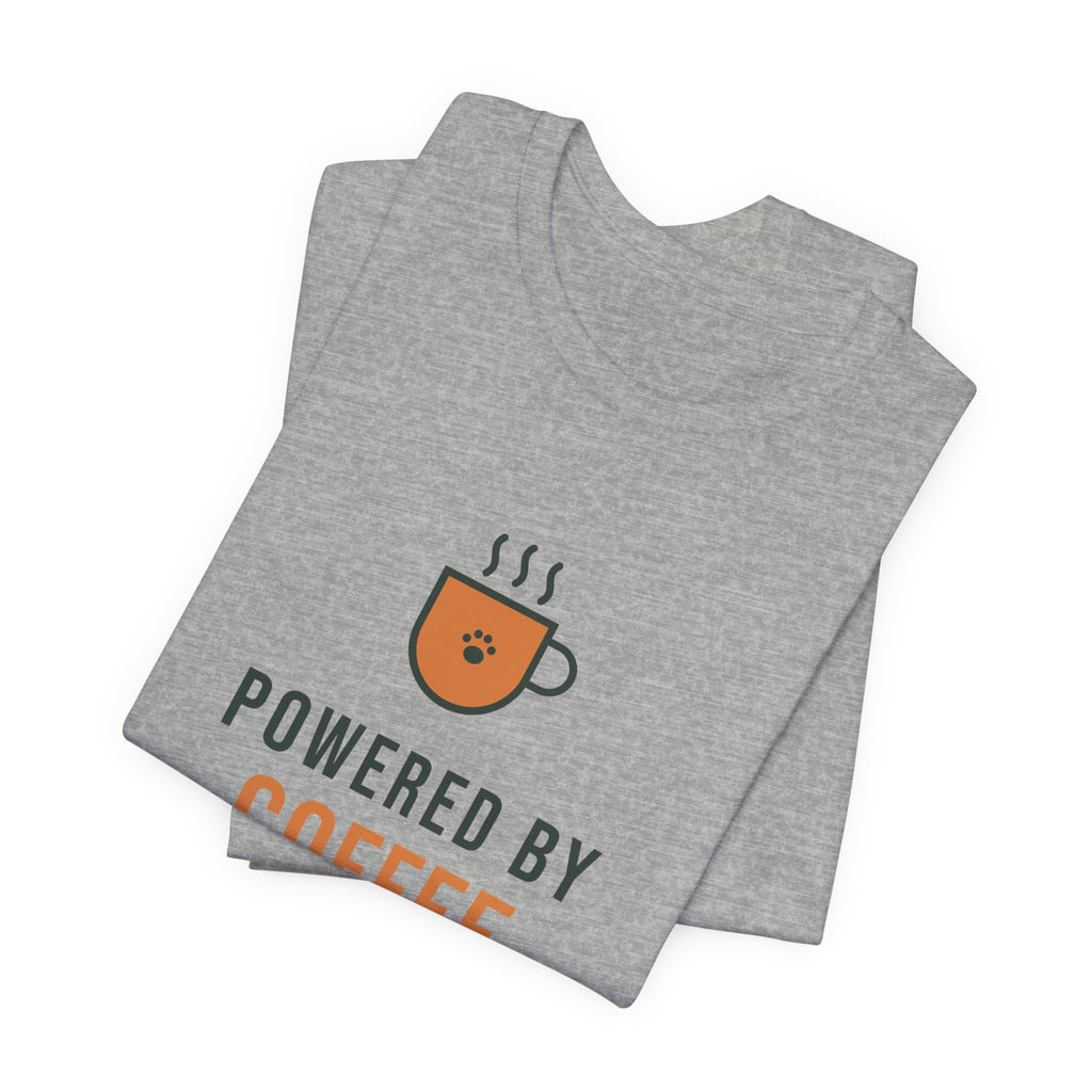 Powered By Coffee and Dog Hair Shirt, Funny Dog Mom Tee, Coffee Lover Dog Owner T-Shirt, Dog Lover Gift