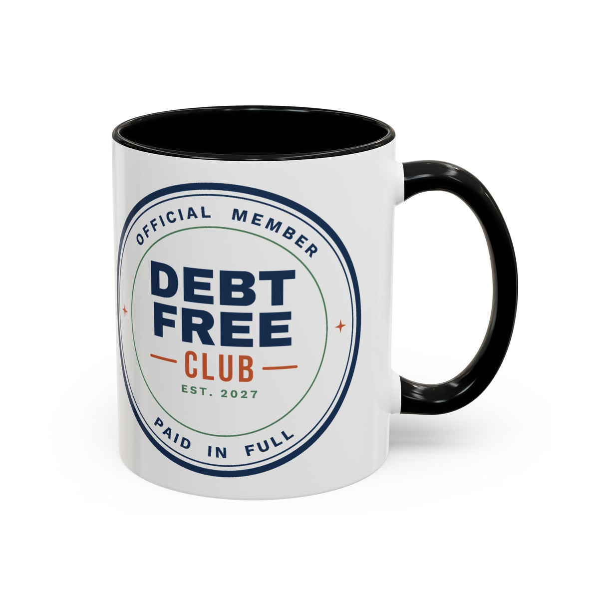 Debt Free Club Mug, Funny Budget Coffee Mug, Money Saving Gift, Personal Finance Gift, 11oz Ceramic Mug