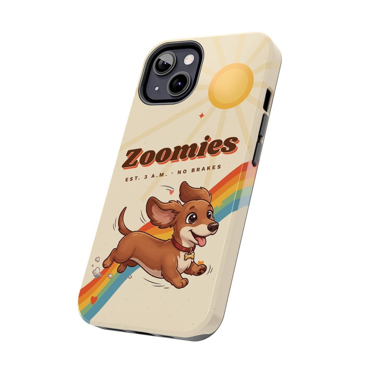 Dachshund Phone Case, Cute Wiener Dog iPhone Case, Retro Zoomies Doxie Gift, Tough iPhone 16 15 Case, Dachshund Mom Gift