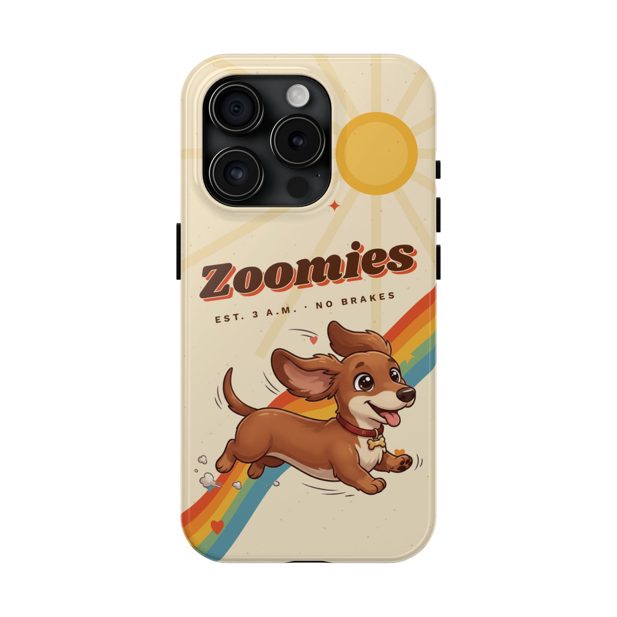 Dachshund Phone Case, Cute Wiener Dog iPhone Case, Retro Zoomies Doxie Gift, Tough iPhone 16 15 Case, Dachshund Mom Gift