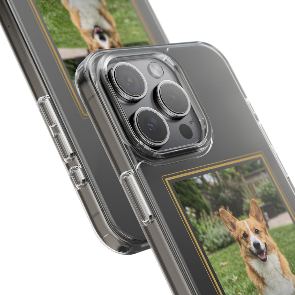 Clear Pet Photo Phone Case, Custom Dog Picture iPhone Case with Name, Personalized Transparent Pet Case, Dog Mom Gift