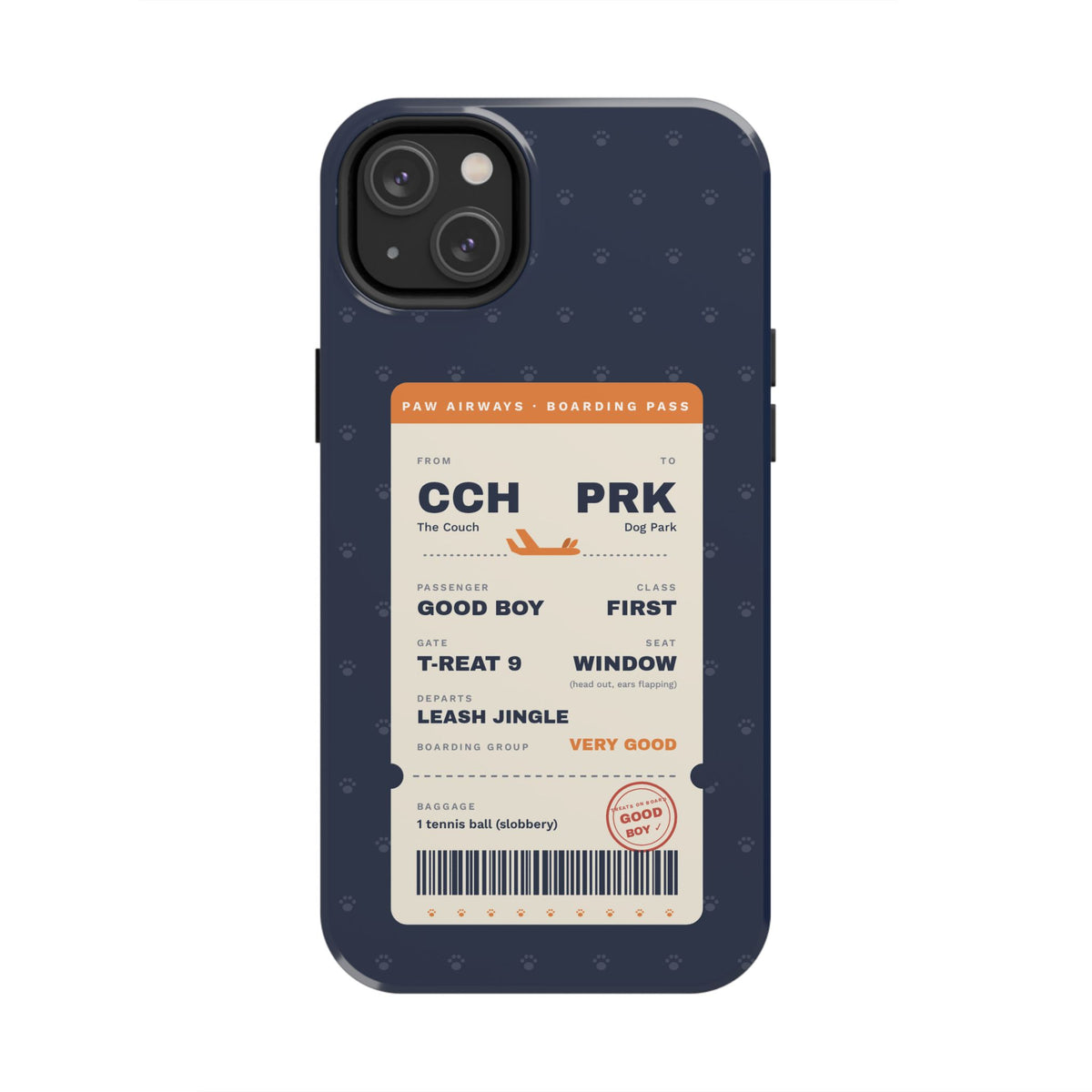 Funny Dog Phone Case, Boarding Pass iPhone Case, Good Boy Dog Lover Gift, Travel Dog Mom Gift, Tough iPhone 16 15 14 Case