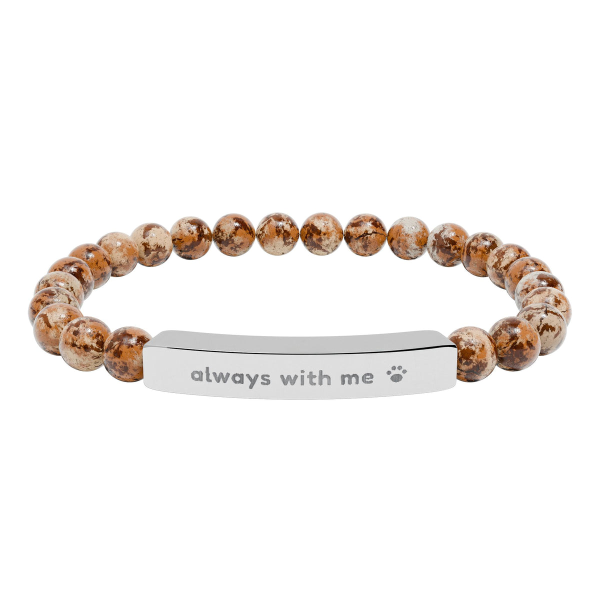 Pet Memorial Bracelet, Always With Me Engraved Stone Bracelet, Pet Loss Gift, Sympathy Gift for Dog or Cat Loss