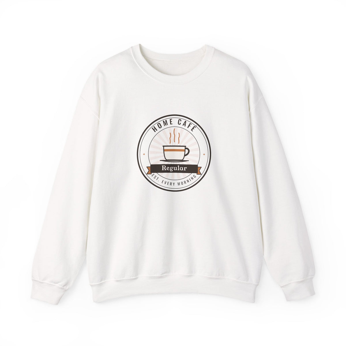 Retro Home Café Sweatshirt, Home Café Regular Coffee Badge Crewneck, Cozy Coffee Sweater, Latte Lover Gift