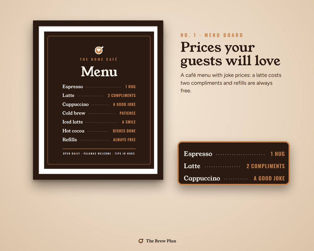 Coffee Bar Signs Printable: Set of 6 Home Café Prints