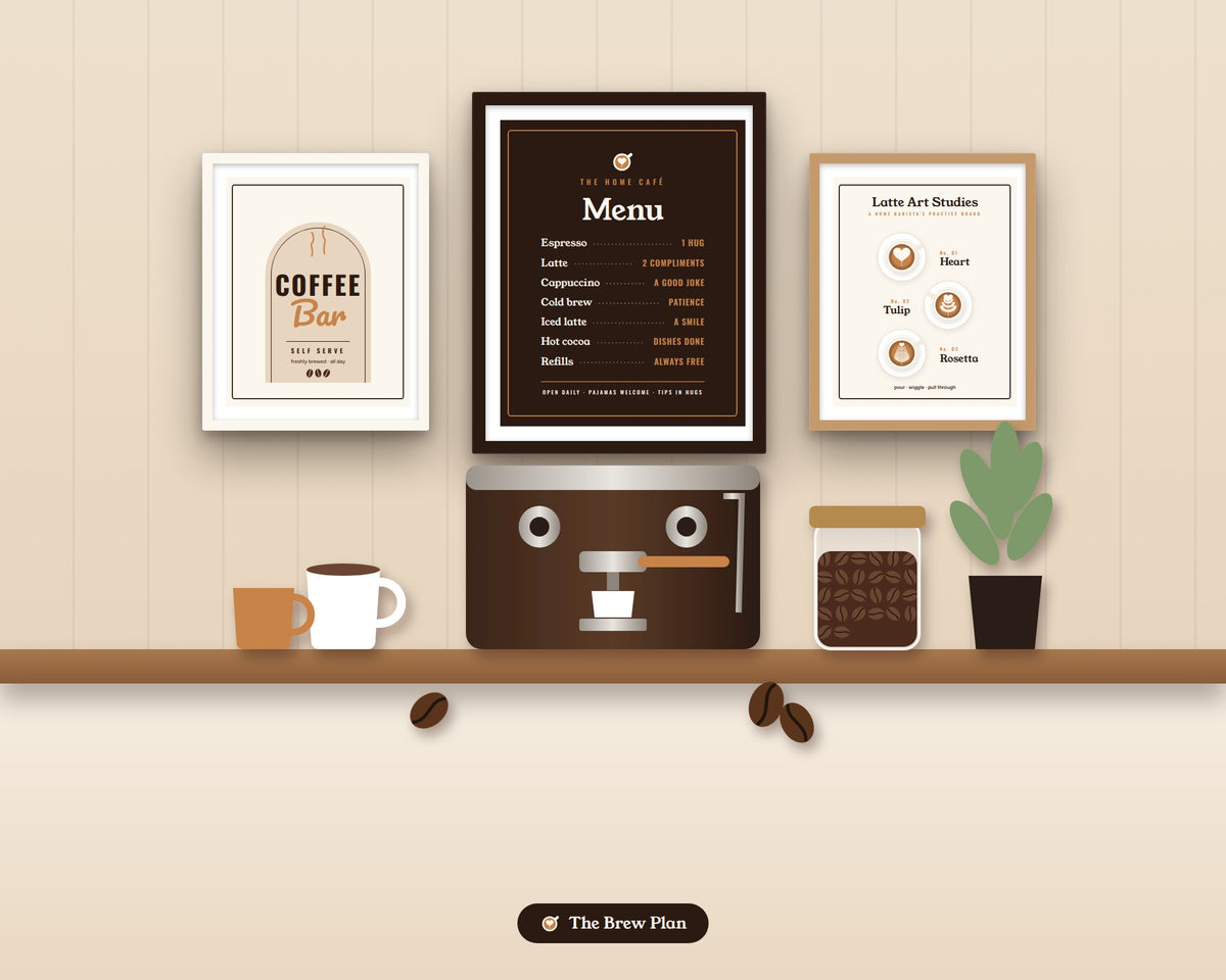 Coffee Bar Signs Printable: Set of 6 Home Café Prints