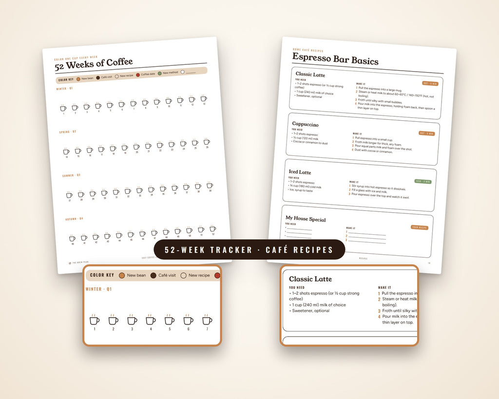 2027 Coffee Journal Printable: Brew Log, Tasting Notes & Bean Tracker
