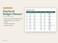 Paycheck Budget Planner Spreadsheet: Budget by Paycheck