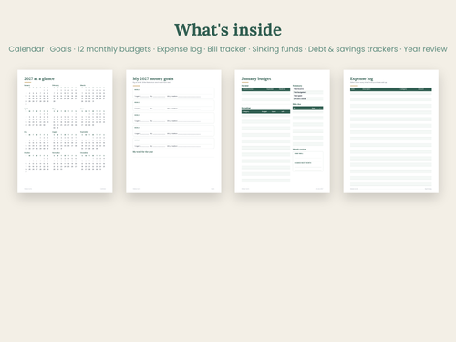 2027 Budget Planner Printable: Monthly Budget, Bills & Savings
